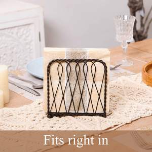 Venta al por mayor de servilleteros artesanales de alambre de hierro de estilo geométrico vajilla de diseño de estrella cajas de pañuelos diseño de estrella para el hogar - Product Image 6