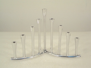 Aluminium Stainless Steel Finished Polished <b>Large</b> <b>Candle</b> Holder for Home Hotel Restaurant Table Top Decorative Item - Product Image 2