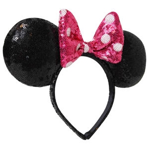 Orejas de Mickey y Minnie Mouse de Disney con diadema y lazo, accesorio para el cabello, licencia oficial H.E.R. Accesorios de Lentejuelas Originales - Product Image 4