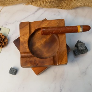 Cendrier carré en bois accessoires de fumée cendrier à cigarettes en bois naturel logo personnalisé accepté - Product Image 5