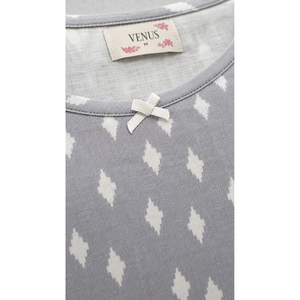 Ensemble de pyjama capri en coton peigné de qualité supérieure - Motif géométrique - Vêtements de nuit d'été - Product Image 2