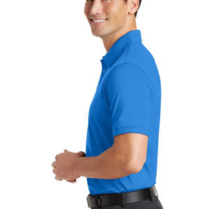 Polos clásicos de primera calidad para hombre, camisas de manga corta ajustadas antiarrugas con patrón sólido rojo de peso medio - Product Image 6