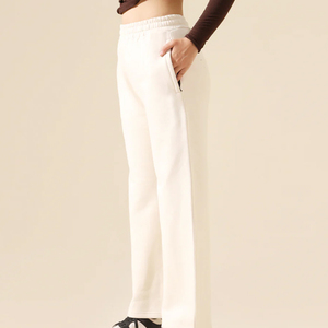 Pantalones holgados cómodos de invierno para mujer, Vintage, con cierre de cintura elástica, elegante diseño frontal plano, transpirable, elegante, de cintura media - Product Image 3