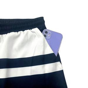 <b>Mens</b> 100% Polyester Striped Color Block Board Shorts Swim <b>Trunks</b> Elastic Waist Drawstring Mesh Lining Side Pockets Breathable - Product Image 3