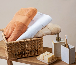 Toallas de baño de felpa de lujo de alta calidad, toalla de mano superabsorbente suave personalizada con borde Dobby para baño de fábrica turca - Product Image 1