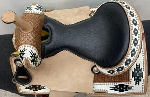 Silla de Montar de Doma Clásica Estilo Inglés de Alta Calidad 100% Cuero de Vaca Duradera y Repujada a Mano en Color Negro con Logo Personalizado para Equitación - Product Image 3