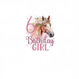 Camiseta de 6.º Cumpleaños para Niñas con Diseño de Caballo, Regalo Promocional para Niñas de 6 Años - Product Image 2