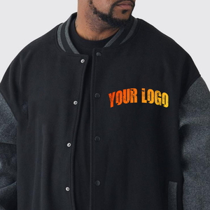 Logo personnalisé OEM Designer Blouson d'université vierge pour hommes Patch Streetwear 100% Laine Baseball Broderie Varsity Jacket - Product Image 2