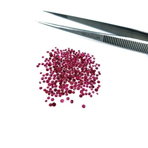 Natural Burma Untreated Ruby Loose Gemstone 1.2-2.5mm Diamond Cut <b>Rounds</b> Brilliant <b>Cushion</b> & Marquise Cut 8mm Height - Product Image 2