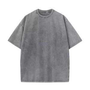 T-shirt personnalisé à la mode, effet délavé, pour homme, en jersey polyester/coton, col rond, été, haute qualité - Product Image 1