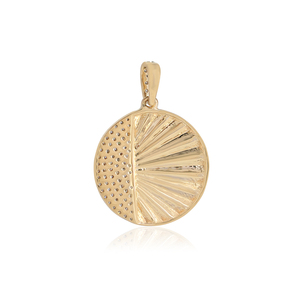 Pave Diamond 14K oro amarillo diseñador colgante redondo joyería fina al por mayor, colgante de regalo del Día de la madre - Product Image 3