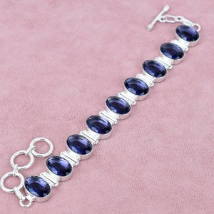 Handmade Bohemian 925 Sterling Silver <b>Bracelet</b> Amethyst Gemstone Wedding Party Gift for Women Christian Inspired Bridal Jewelry - Product Image 3