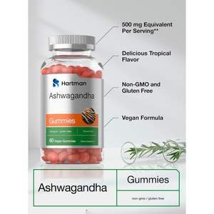 Gomitas de Ashwagandha Premium para aliviar el estrés, energía, apoyo al estado de ánimo, equilibrio de cortisol y bienestar general - Product Image 3