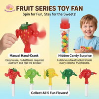Candydream Plastik Mini-Kühlventilator für den Sommer, Handventilator mit Süßigkeiten, Werbeartikel mit Hartbonbons, Lollipop-Spielzeug, Halal für Kinder