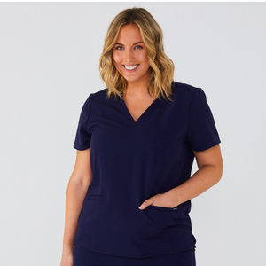 Haute qualité luxe bleu marine couleur hôpital gommages uniformes ensembles à manches courtes soins infirmiers pour les femmes vente chaude soins infirmiers gommage - Product Image 6