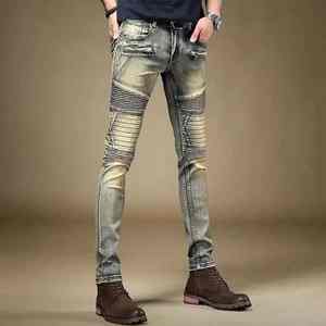 กางเกงยีนส์แฟชั่นสำหรับผู้ชายกางเกงยีนส์ขายาวขนาดใหญ่ผลิตจากวัสดุคุณภาพสูงและโลโก้ตามสั่ง - Product Image 3