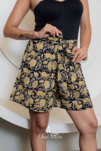 New Elegant Floral Print Women's Summer <b>Shorts</b> Chic Dress with Pocket <b>Belt</b> Loop Quick Dry Breathable Hot <b>Short</b> Ruffle Decoration - Product Image 6