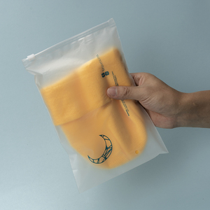 Sac refermable en LDPE recyclable avec valve, design givré transparent personnalisable, fermeture à glissière pour vêtements, emballage alimentaire, soie - Product Image 6