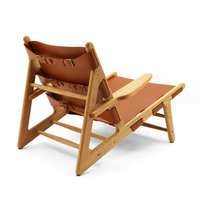 Fauteuil modulaire inclinable scandinave moderne pour appartement, salon, chambre et hôtel avec sangle en cuir véritable