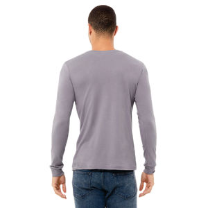 เสื้อยืดคอกลมแขนยาวผ้าคอตตอนคอมบ์สไตล์คลาสสิกความนุ่มแบบถัก100% - Product Image 3