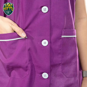 Tenues d'infirmière d'été de haute qualité pour femmes, couleur personnalisée, manches courtes, taille XL, uniformes d'hôpital 100% coton toile - Product Image 5