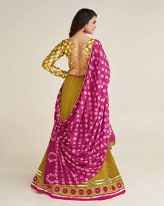 LANZANDO NUEVO DISEÑADOR VICHITRA SEDA LEHENGA CHOLI CON HILO ZARI Y TRABAJO DE ESPEJO REAL - Product Image 2