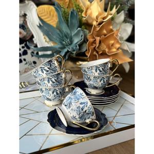 Rosa e altro Set di tazze da tè blu Amazon 12 pezzi per 6 persone