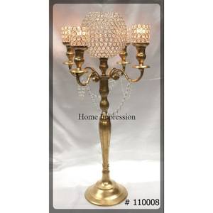 Candélabre de finition en cuivre antique à 5 bras les plus exigeants, centre de table de mariage et candélabre de décoration de table au prix de gros - Product Image 4