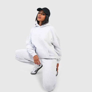 Ensemble de survêtement à capuche pour femme sur mesure, deux pièces, hiver, 100% coton, léger, pantalon de jogging à taille élastique avec strass - Product Image 4