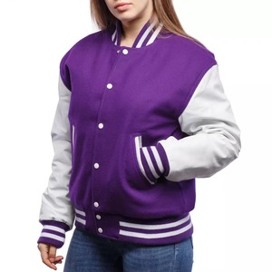 Custom Winter Baseball <b>Jacket</b> with Stand Collar Waterproof <b>Real</b> <b>Leather</b> Design Embroidered Logo Varieties Available - Product Image 2