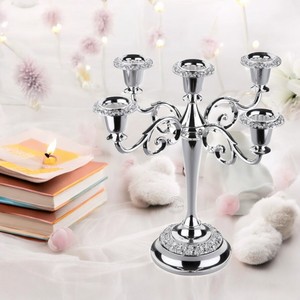 Candélabre en chrome exquis élégant Design à 5 bras Pièce maîtresse décorative Accent d'éclairage polyvalent Ambiance sophistiquée - Product Image 1