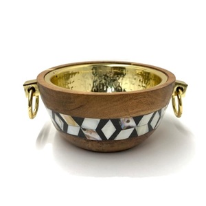 Petit bol en bois au design imprimé en émail Ustensiles de cuisine à domicile Bol en bois de service pour nouilles et soupe - Product Image 5