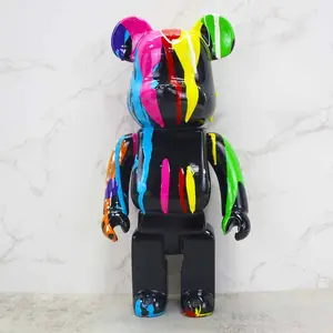 Buatan Tangan Kustom Hadiah Koleksi Model Blok Bangunan Beruang Kekerasan Resin Bearbrick 28Cm 400% Patung