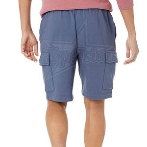 Pantalones cortos informales de lana de cintura media para hombre, ropa deportiva transpirable de patrón sólido con cierre elástico, cómodos y transpirables - Product Image 2