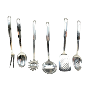 Juego de servidor de pasta gris en acero inoxidable con acabado de espejo perfecto para soluciones elegantes de servicio de mesa y utensilios de cocina - Product Image 1