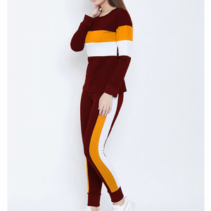 Venta al por mayor personalizado de alta calidad 100 por ciento de algodón en blanco chándales de manga larga con capucha Jogger Conjunto para las mujeres unisex - Product Image 2