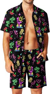 Casual Two Piece Men's Cardigan Shorts Beach <b>Shirt</b> Set Plus Size Summer Vacation <b>Resort</b> Hawaiian Man <b>Shirts</b> Print Polyester - Product Image 2