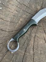Couteaux de chasse en acier martelé faits à la main, avec étui en cuir gaufré, découpe, matériau solide, prix bas, MOQ faible