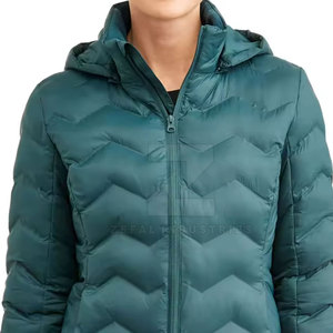 Doudoune réversible pour femmes longue à capuche chaude respirante coupe-vent écologique taille personnalisée - Product Image 4