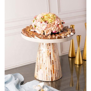 Plato para servir chocolate de forma redonda de diseño elegante Platos de chocolate nácar blanco de calidad de lujo para uso en Ramadán - Product Image 2