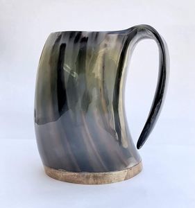 Tasse en corne de buffle polie 1L authentique tasse à boire écologique de grande taille avec gravure de logo personnalisé pour les cadeaux d'affaires - Product Image 2