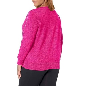 High Quality Women <b>Long</b> <b>Sweatshirt</b> Winter Printed Knitted Solid Color Drop Shoulder Pullover Warm Casual Streetwear Custom Logo - Product Image 2