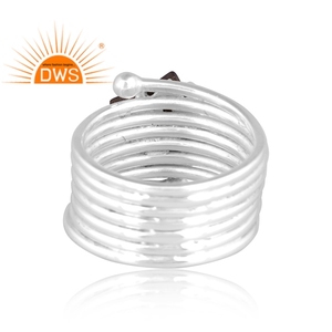 แหวนพลอยออบซิเดียนประกายทองธรรมชาติสีเงินสเตอร์ลิงชั้นดีแหวนเกลียวออกแบบได้ตามต้องการผู้ผลิตเครื่องประดับตามต้องการ - Product Image 4