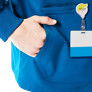 Uniforme unisex de manga larga con cuello acanalado y bolsillos multifuncionales - Product Image 3