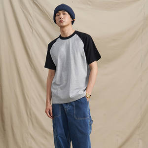 300 Gsm Heavy Cotton logo Custom Unisex Men Women 300gsm Solid Blank Casual Short Sleeve <b>Raglan</b> Sleeve <b>T</b>-<b>shirt</b> for men - Product Image 2