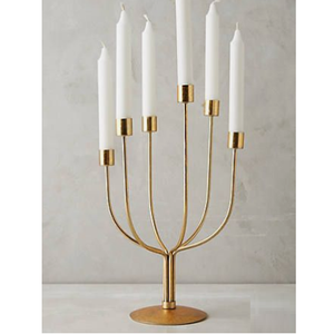 Candelabro de Metal pulido dorado de alta venta, precio razonable, diseño personalizado, portavelas, hogar, Villa - Product Image 1