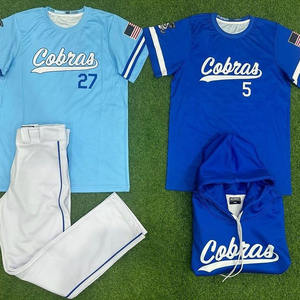 Vente en gros d'uniformes de baseball vierges à manches courtes respirants à bas prix, ensembles de jersey à fines rayures en polyester brodé pour unisexe - Product Image 4