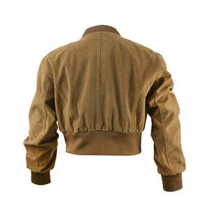 Blouson bomber vintage en daim respirant et coupe-vent pour femme, avec logo personnalisé, matelassé, motif uni, pour toutes les saisons - Product Image 2