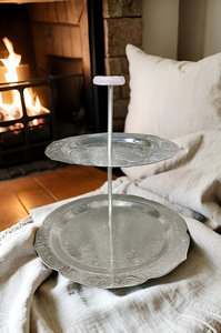 Wedding Silver Metal 2 Tier <b>Cake</b> Stand Dessert <b>Tools</b> Weddings Centerpiece Cupcake Fruit Party <b>Cake</b> <b>Tools</b> - Product Image 2