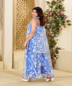 BOLLYWOOD CHINON BORDADO TRABAJO TOP PALAZZO CON DUPATTA WEDDING WEAR PRECIO AL POR MAYOR ROPA ÉTNICA ROPA AFRICANA - Product Image 6